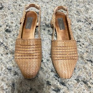 Sesto Meucci Dingle neutral tan slingback flat size 8 1/2